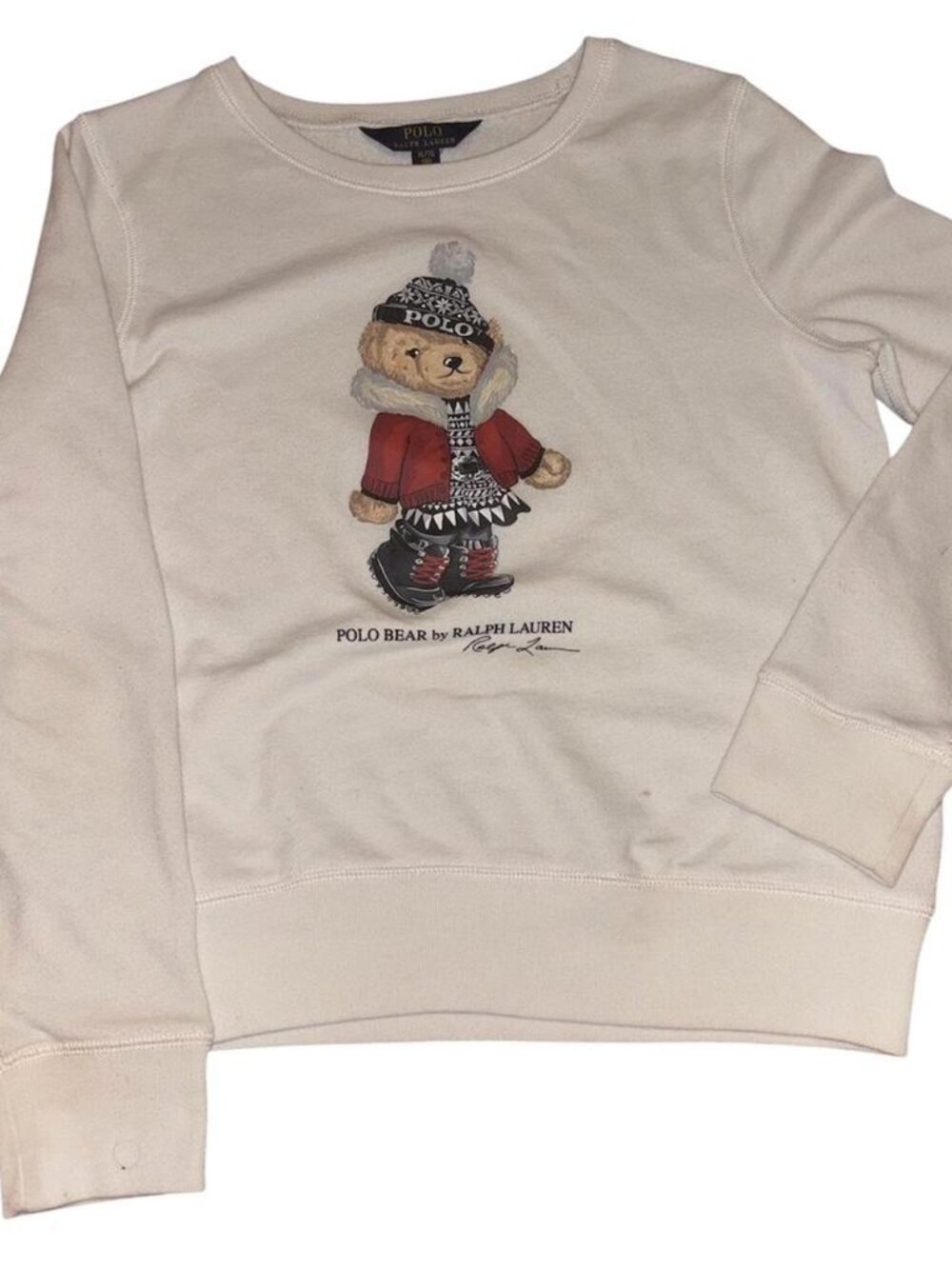 Polo Ralph Lauren Women's White and Cream Sweatshirt